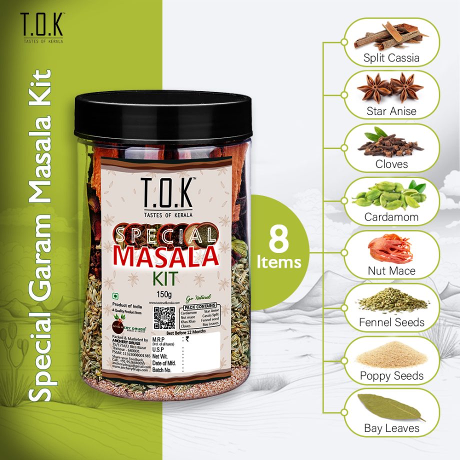 TOK (Tastes Of Kerala) Special Garam Masala Kit, Spice Blend (150g)