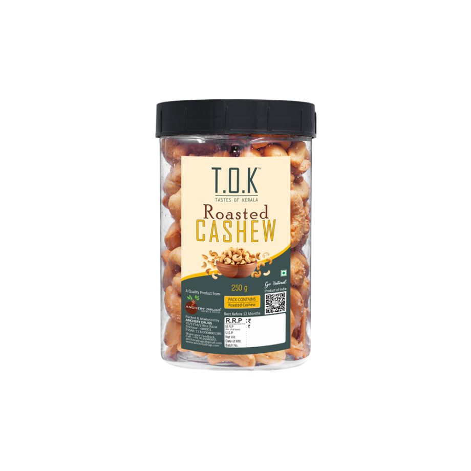 TOK (Tastes Of Kerala) Roasted Cashew Nuts Spicy Salted 250g