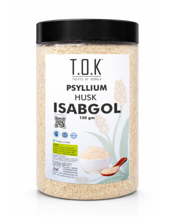 TOK (Tastes of Kerala) Isabgol Psyllium Whole Husk – Natural Digestive Fiber | Supports Gut Health & Relieves Constipation | Pure Herbal Fiber Supplement 150gm
