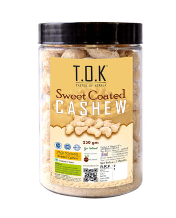 T.O.K Taste Of Kerala Sweet Coated Cashew Nuts 250g (Kaju) | Sugar Coated Cashews | Candied Kaju | Sweet Flavoured Cashew Kernels | Indian Mithai Snack