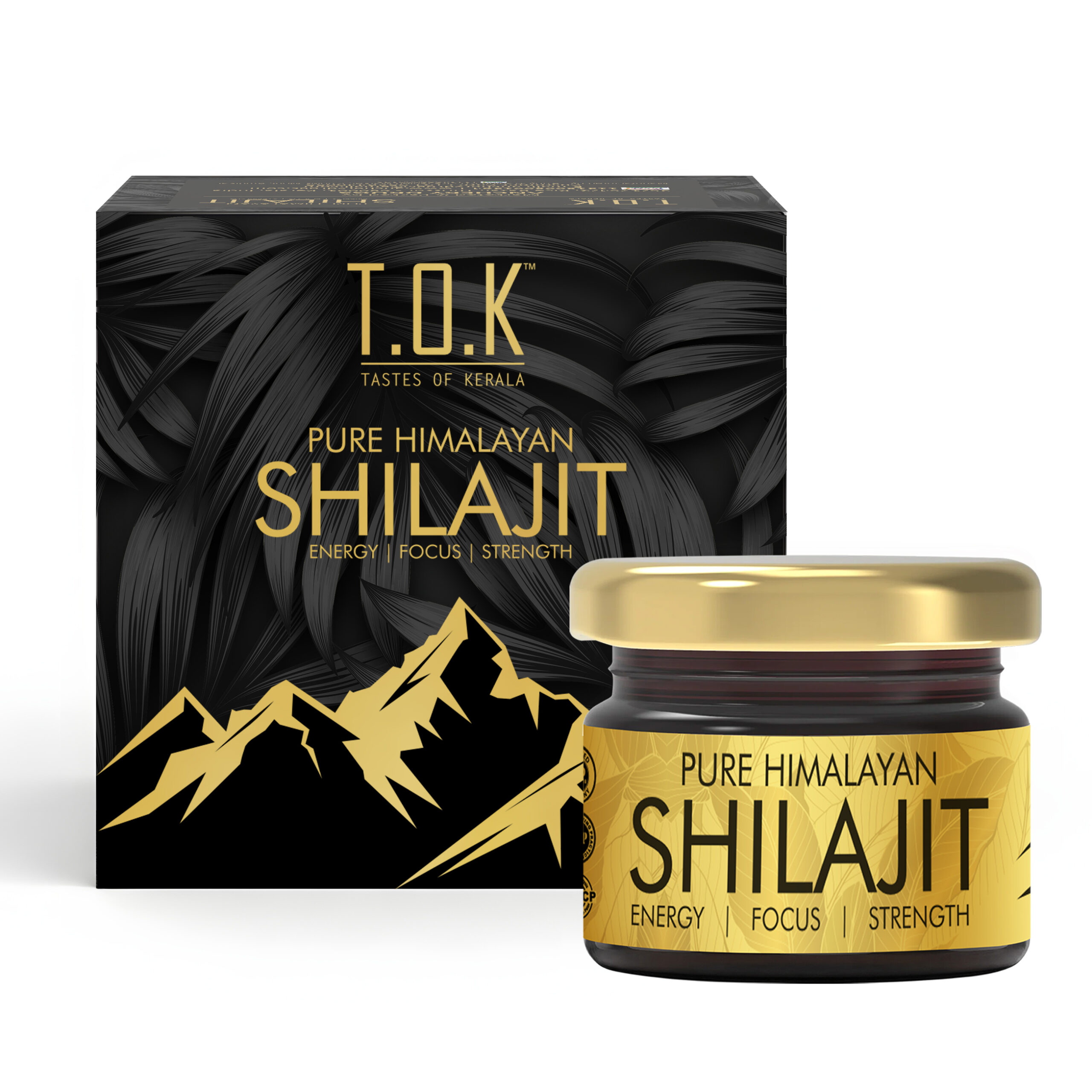 T.O.K Tastes of Kerala Pure Himalayan Shilajit Resin 10g | Herbal Supplement in Glass Jar | Smooth Concentrated Texture | Easy to Mix with Warm Water or Milk | Energy, Focus & Strength